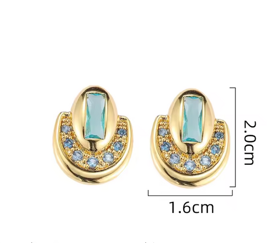 Light Luxury Fashion Elegant Micro Set Zircon Earrings